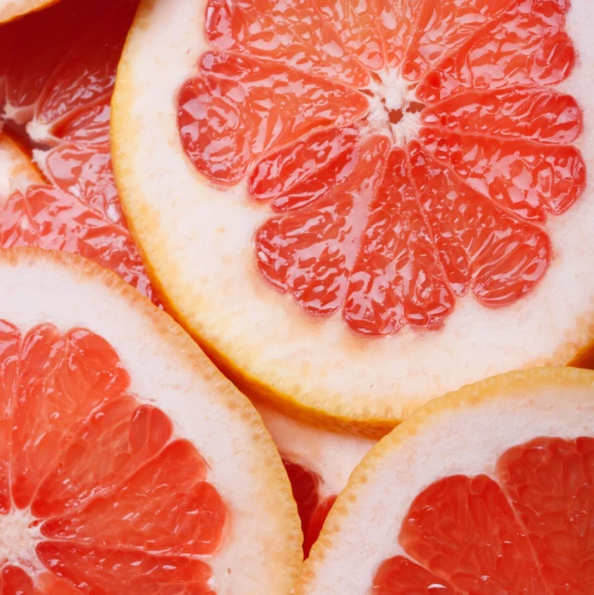 Fresh sliced grapefruit