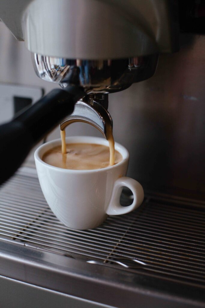 Delicious and fresh espresso dispensing from an espresso machine